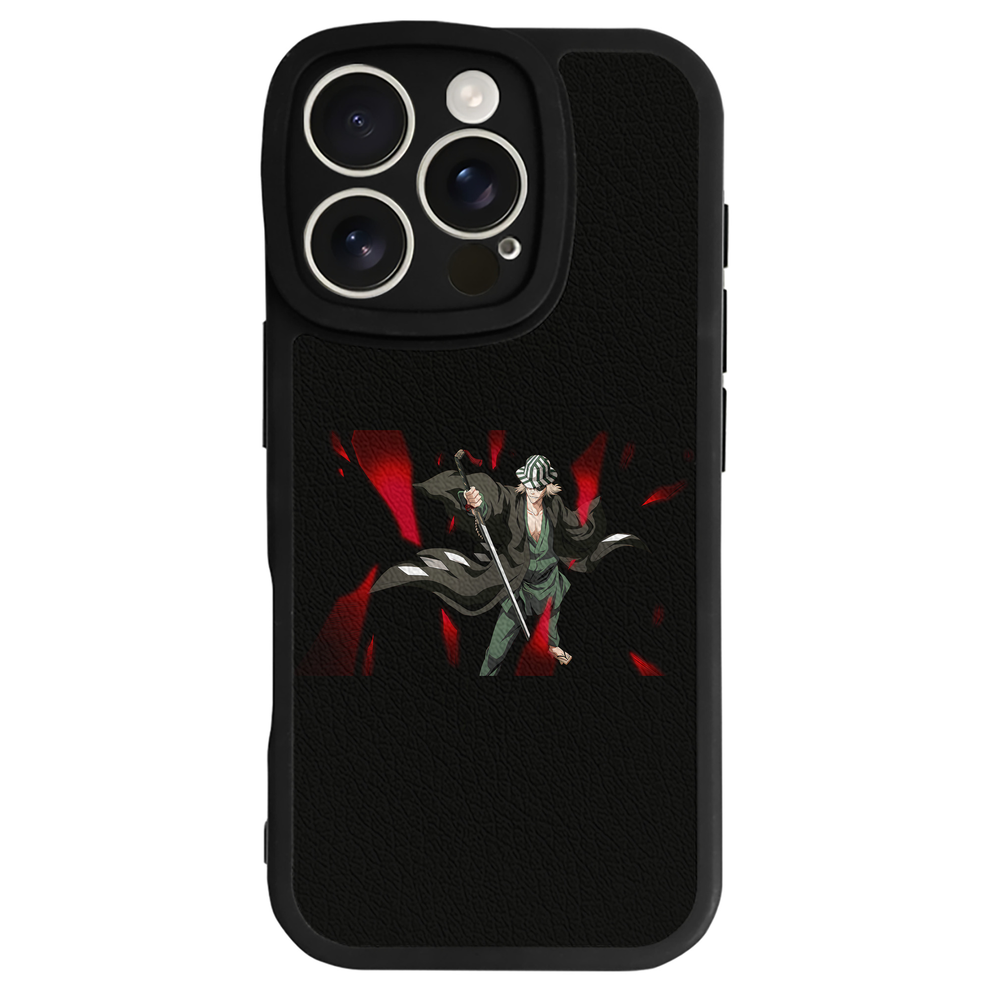 （画像用） "ブリーチ 浦原 喜助（うらはら きすけ） BLEACH Urahara Kisuke " 【iPhone 16シリーズ対応】シリコンスマホケース（レザー調） 材質：シリコン